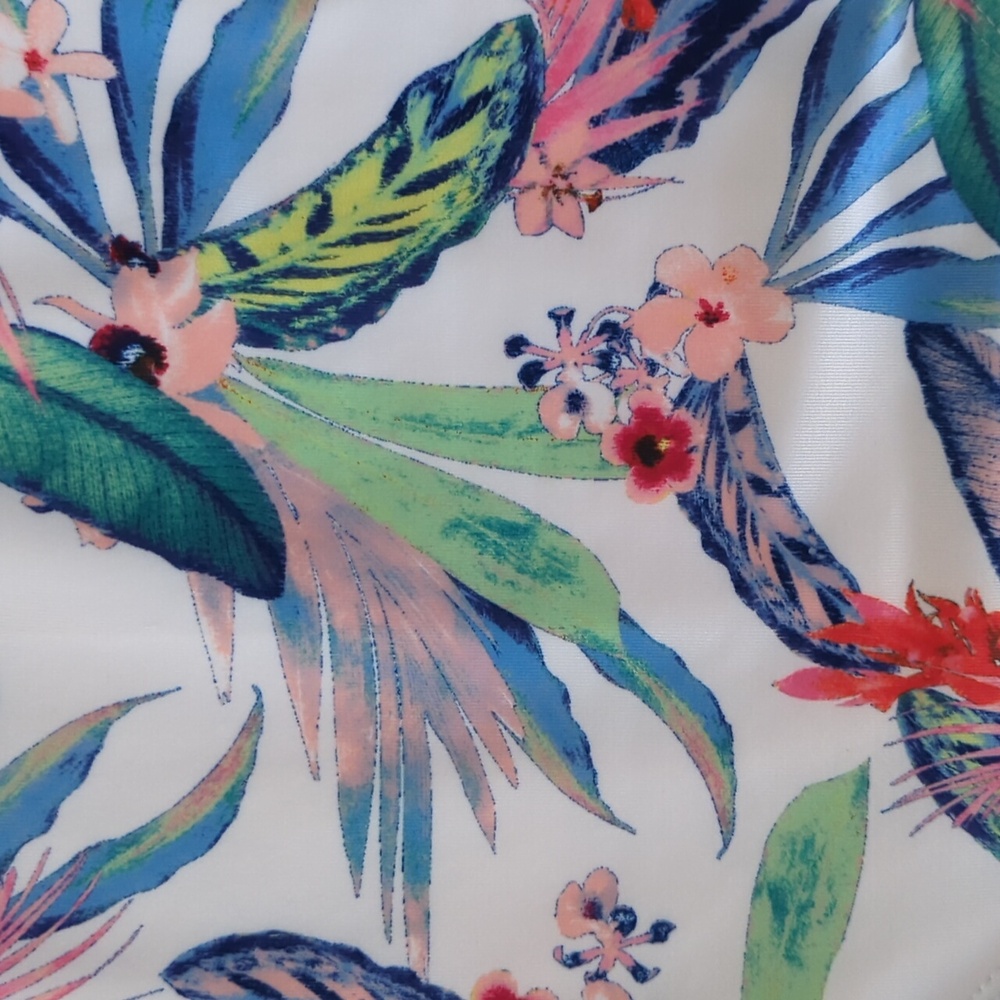 Oasis Ruffle Tropical Floral One Piece Swimsuit XXL Blue White - Picture 5 of 16